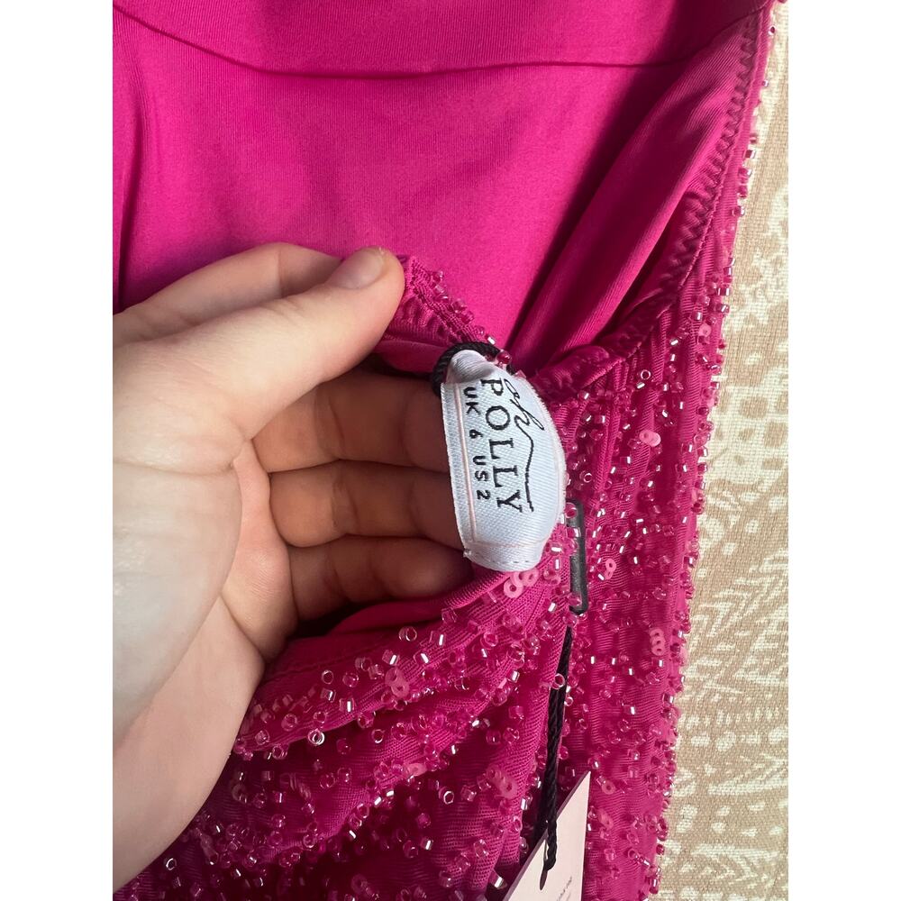 NWT Oh Polly Emilion Embellished Cut Out Mini Dress in Fuchsia - Picture 9 of 9